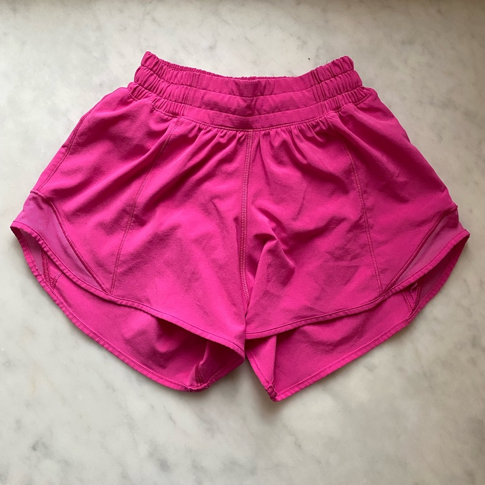 Lululemon Hotty Hot Shorts “Tall” hot pink low rise
